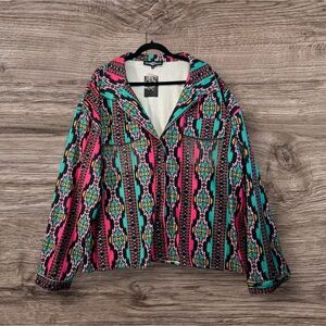 NWT 3x xxxl The Stockyard Nights Aztec Shacket Jacket